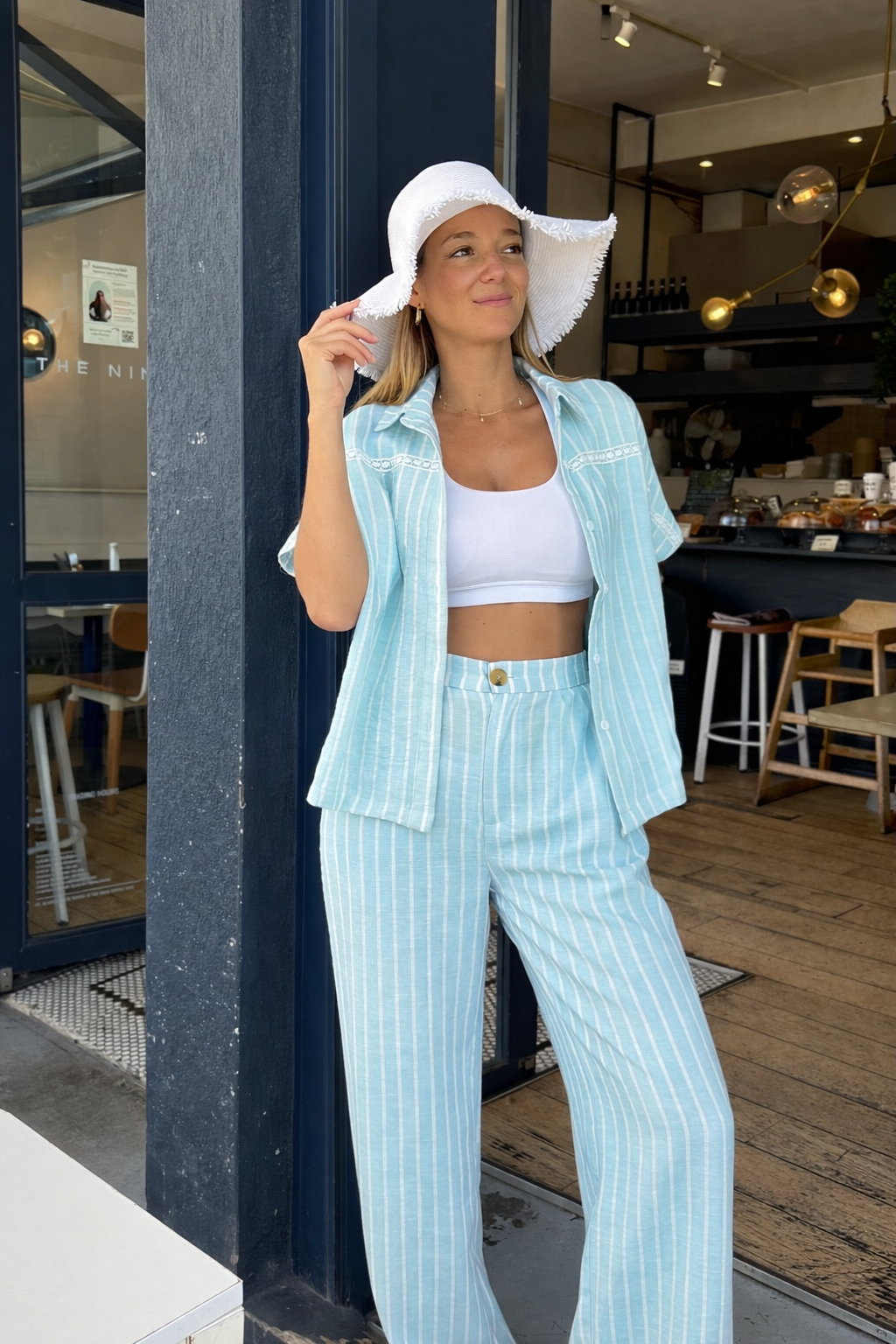 Alissa triped blue set