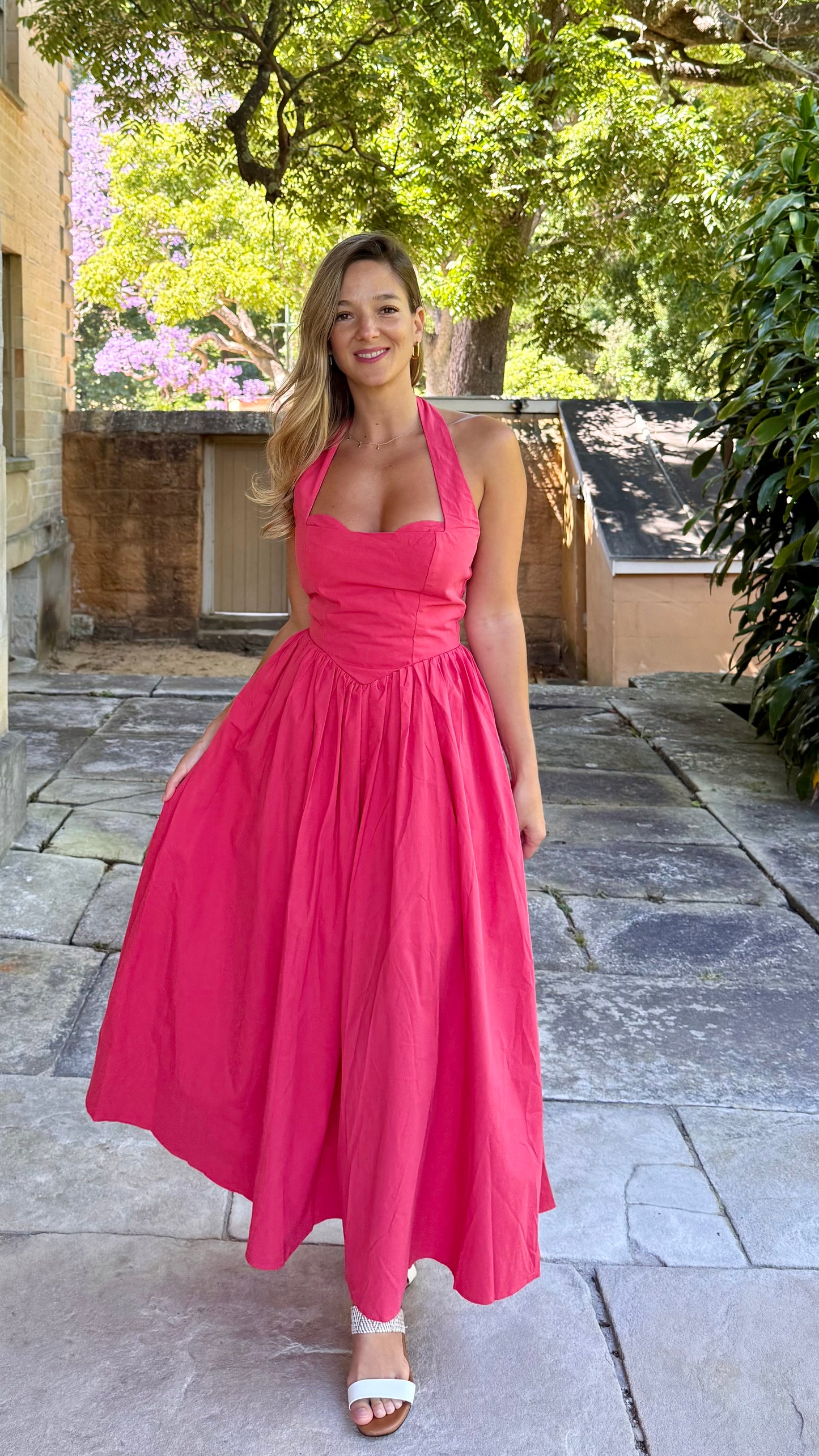 Georgia cotton red dress