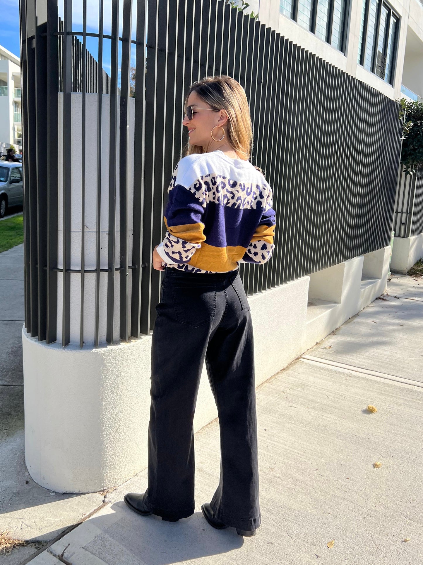 High-Waisted Wide Leg Black Denim