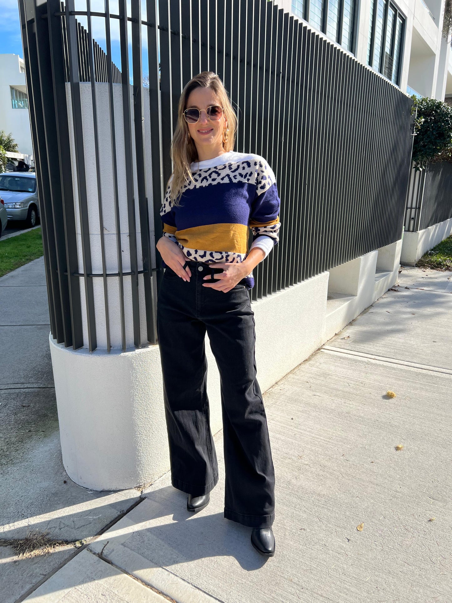 High-Waisted Wide Leg Black Denim