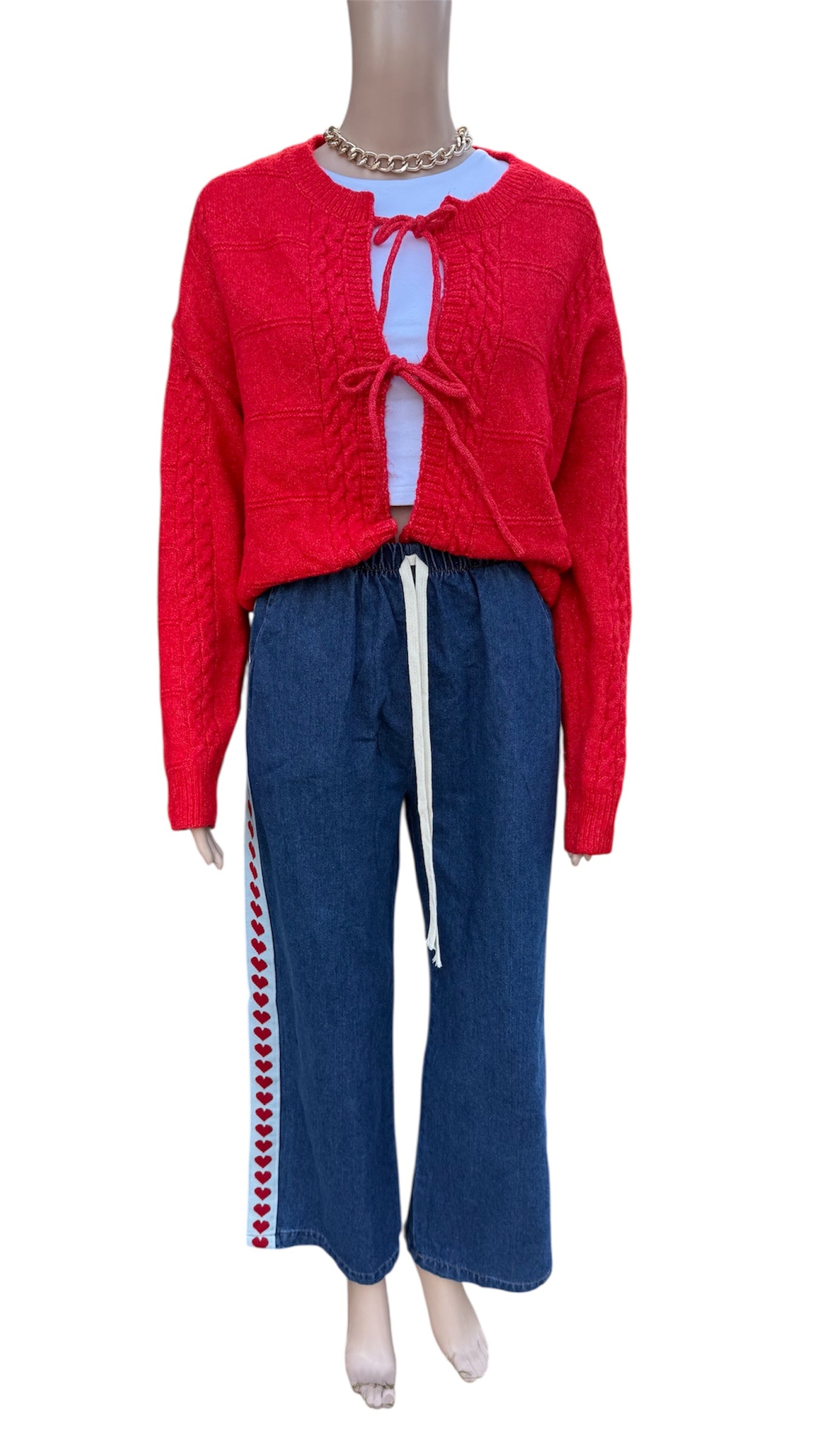 Dark Denim Heart Racer Jeans