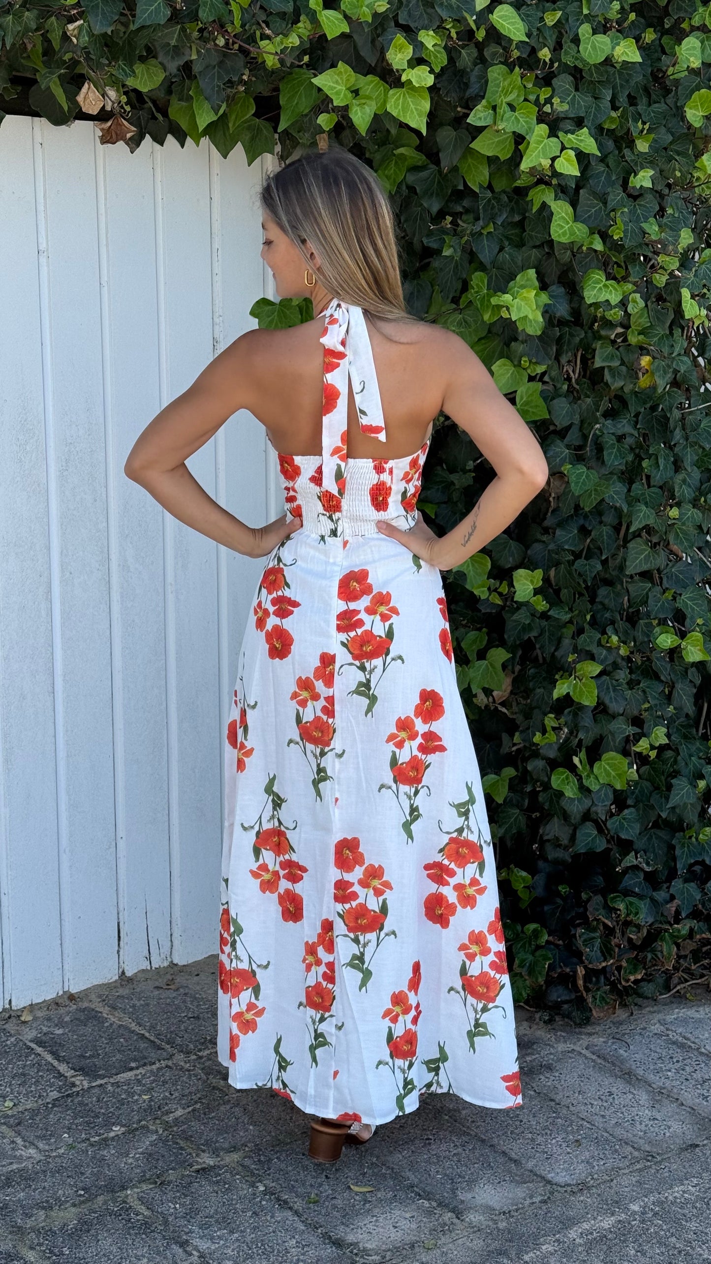 Valencia Orange Bloom Maxi Dress