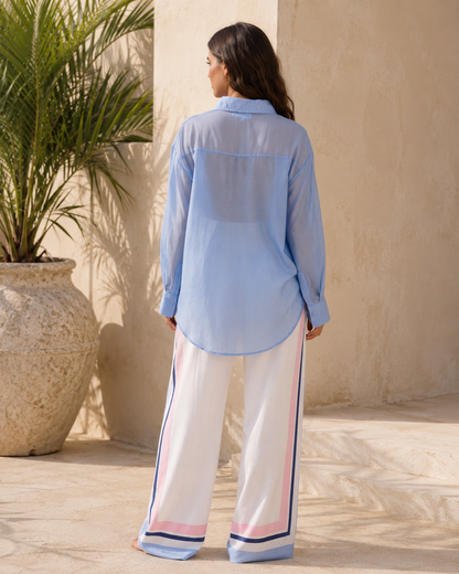 Blue Oversized Cotton Shirt