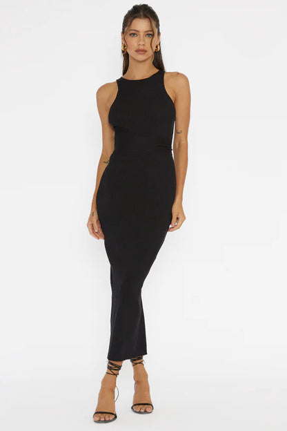 Deanna knit black dress