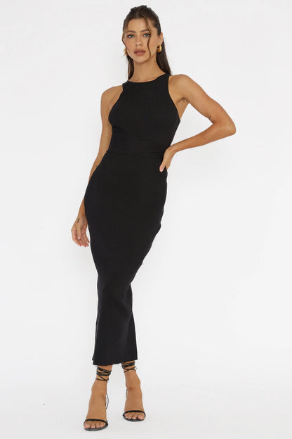 Deanna knit black dress