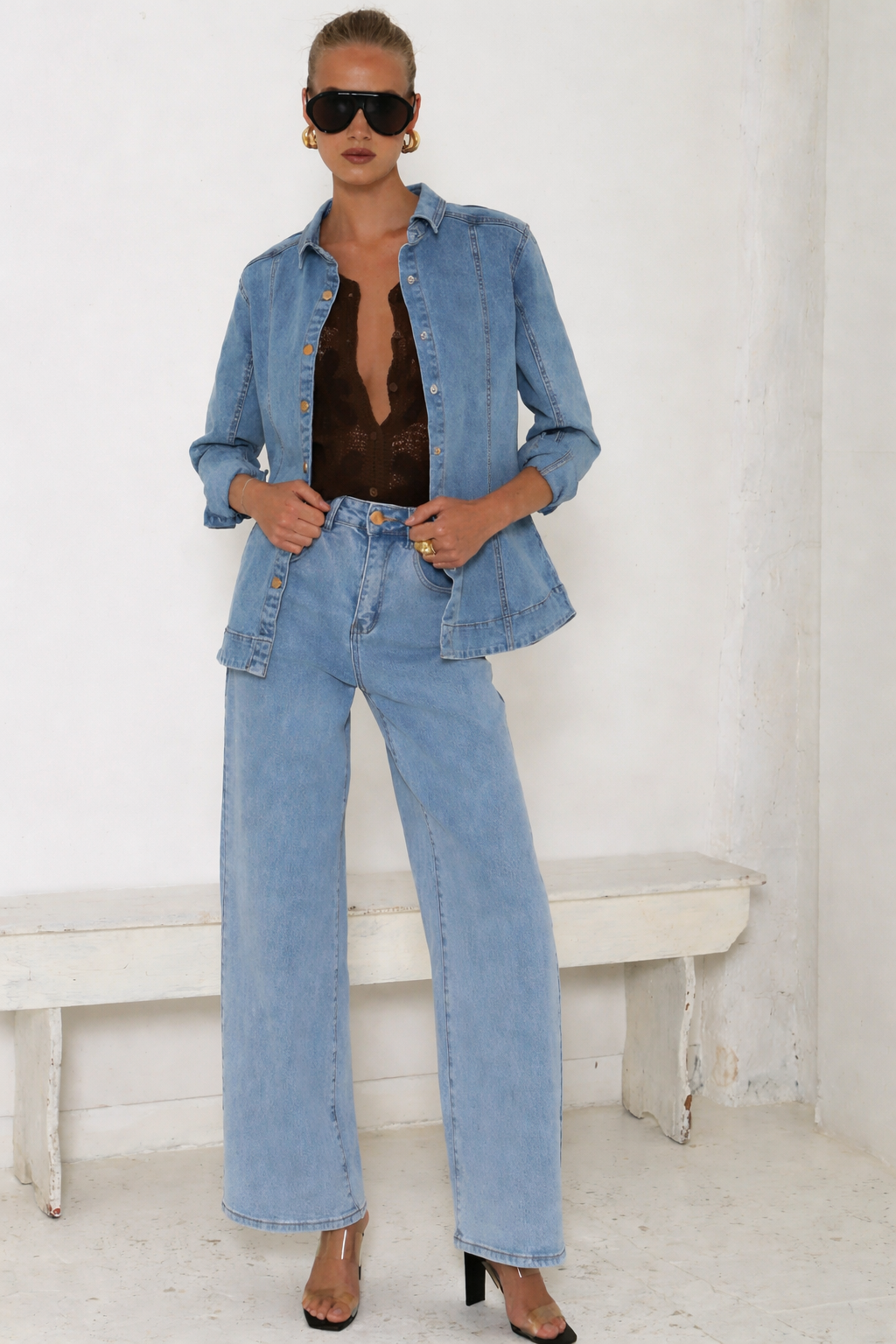 Cotton Wide leg denim