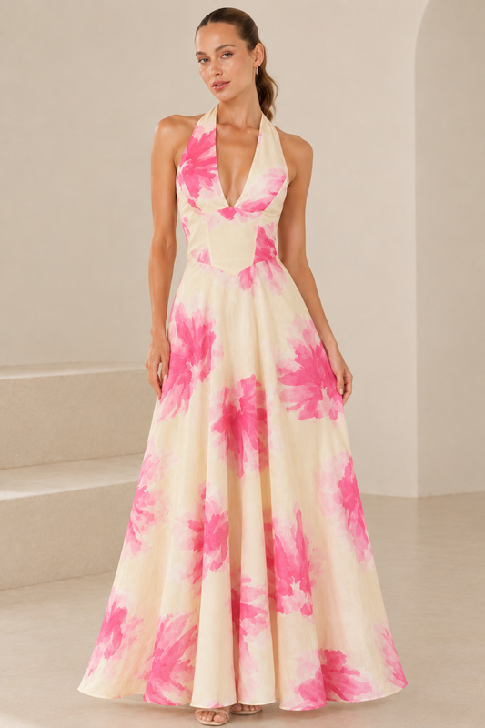Pink Bloom Maxi Dress