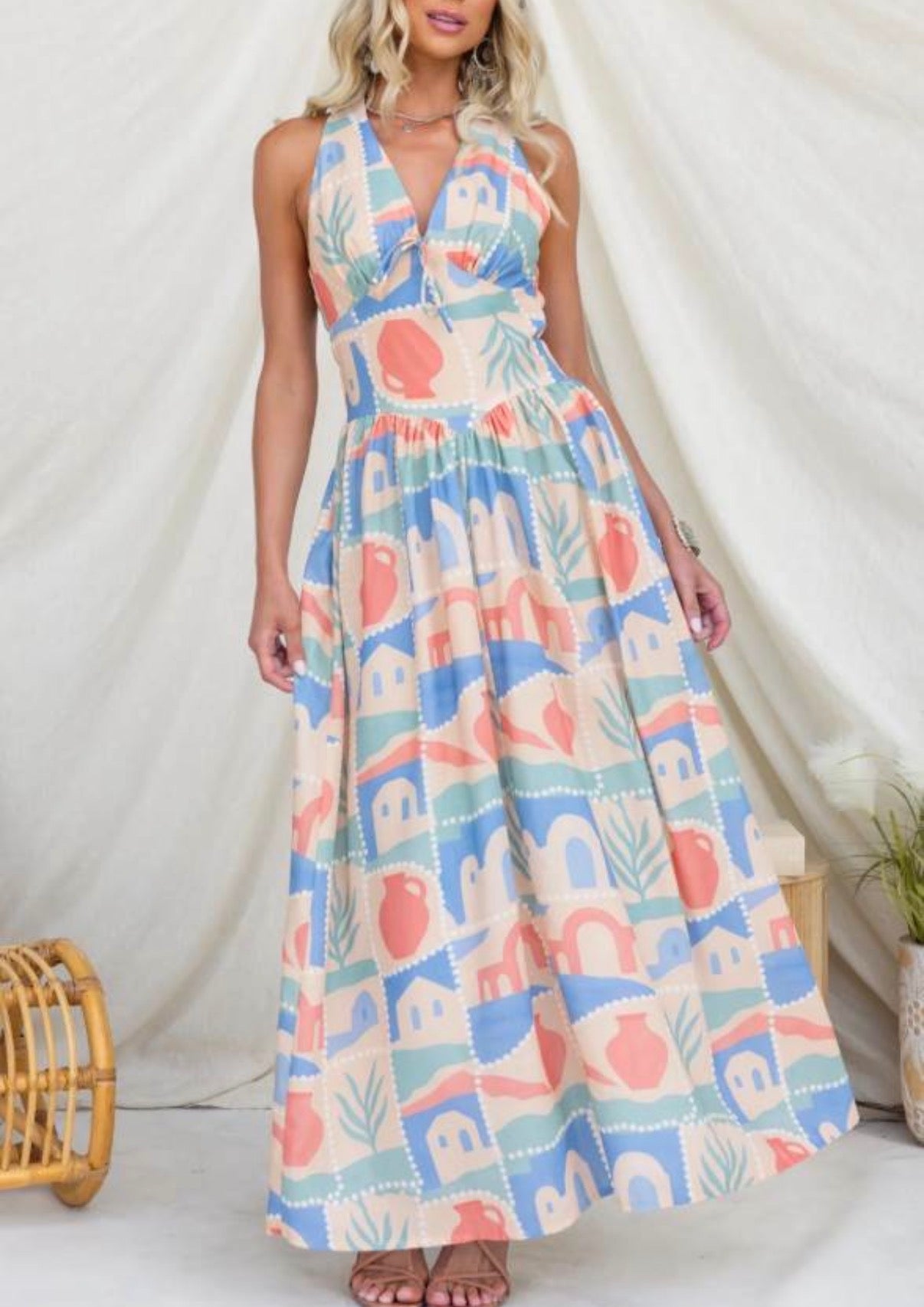Mediterranean  maxi dress