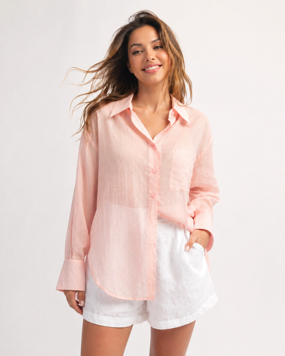 Pink Oversized Cotton Shirt