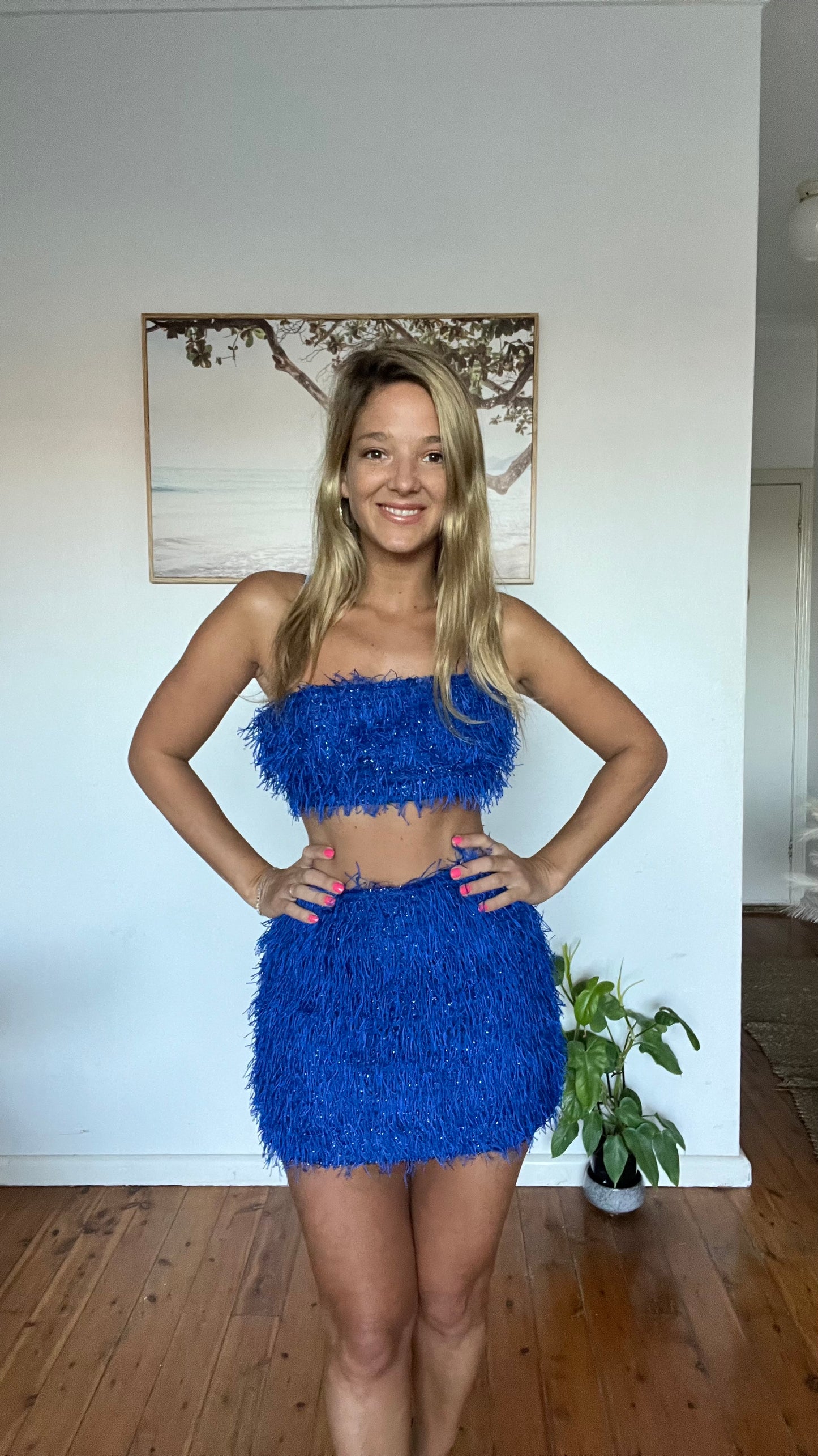Blue Fringed Top