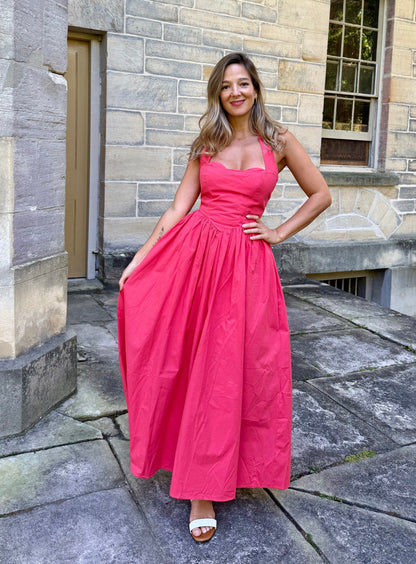 Georgia cotton red dress