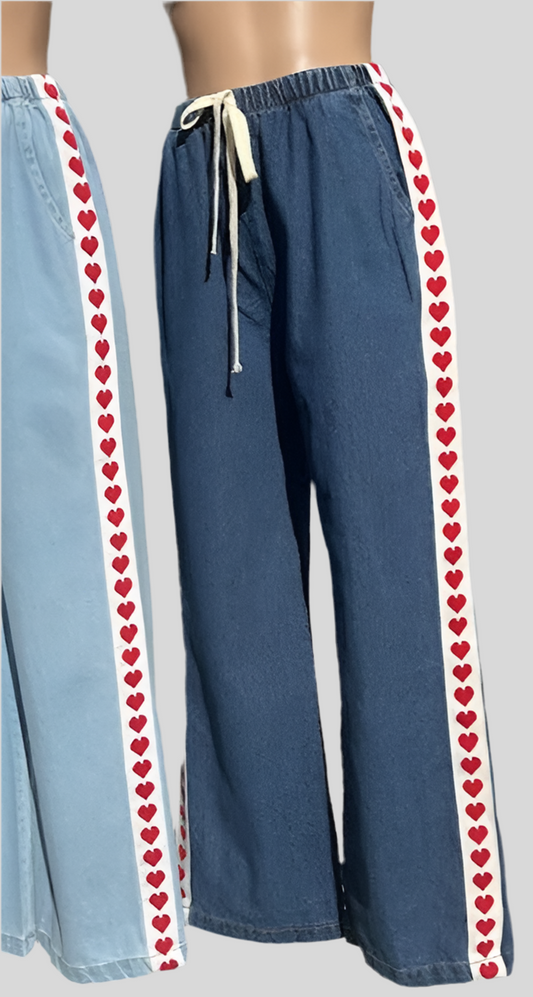 Dark Denim Heart Racer Jeans