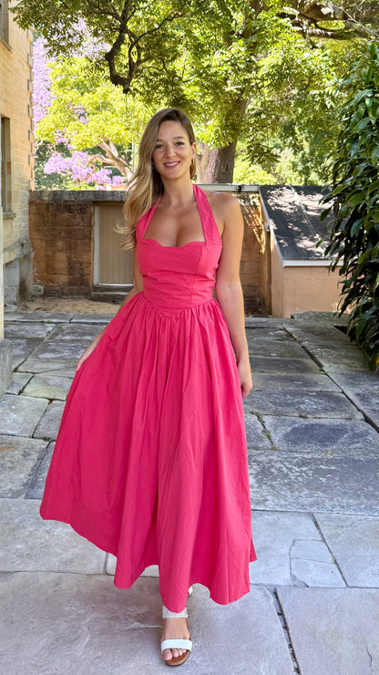 Georgia cotton red dress