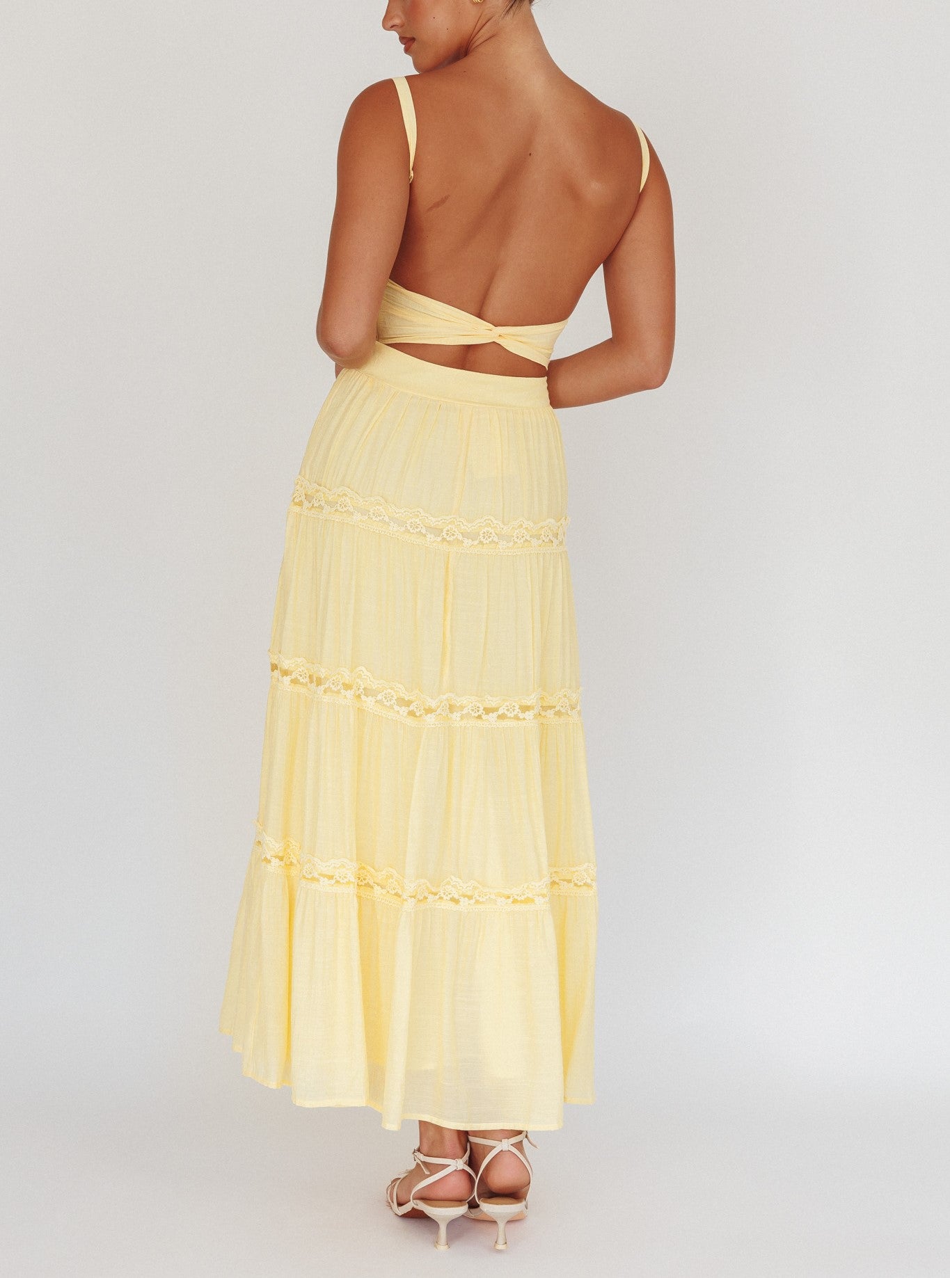 Sorrento Lemon Lace Maxi Dress