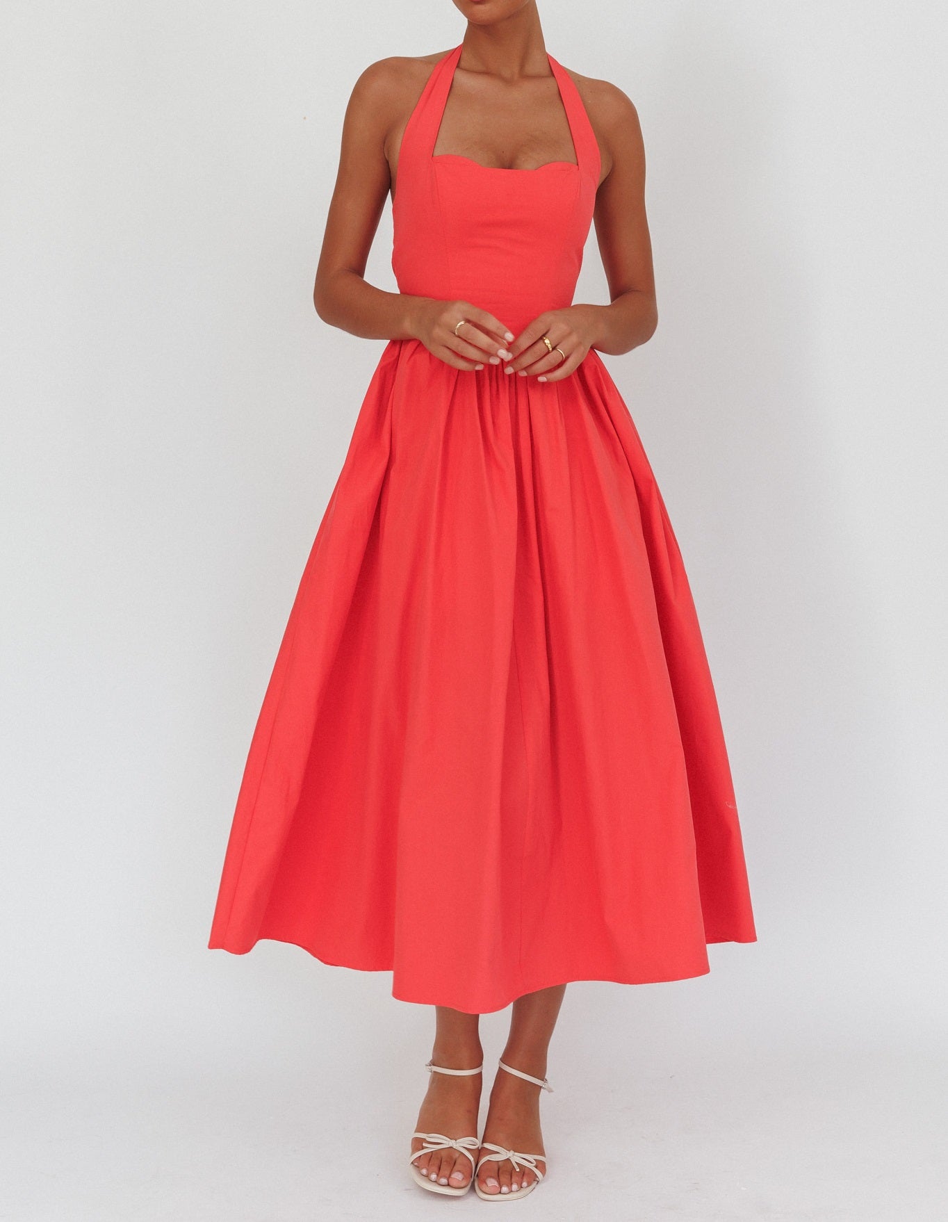 Georgia cotton red dress