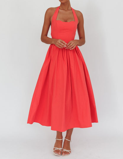 Georgia cotton red dress