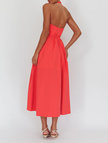 Georgia cotton red dress