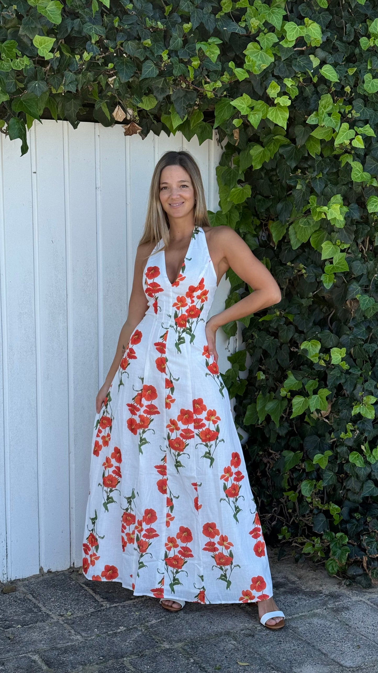 Valencia Orange Bloom Maxi Dress