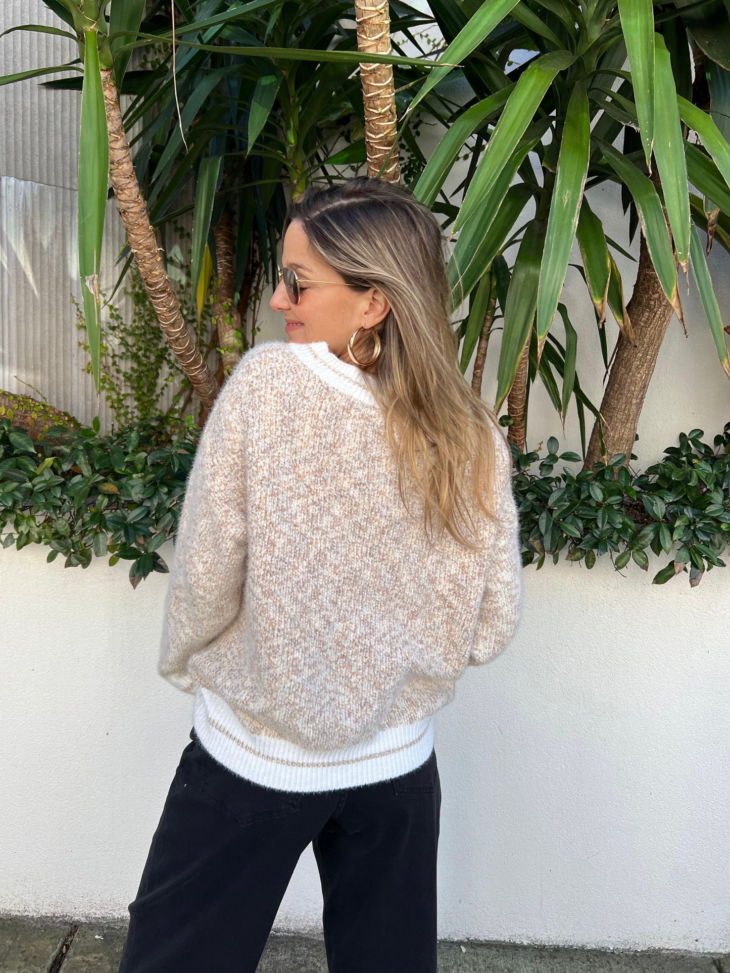 Hunky Knit Cardigan beige