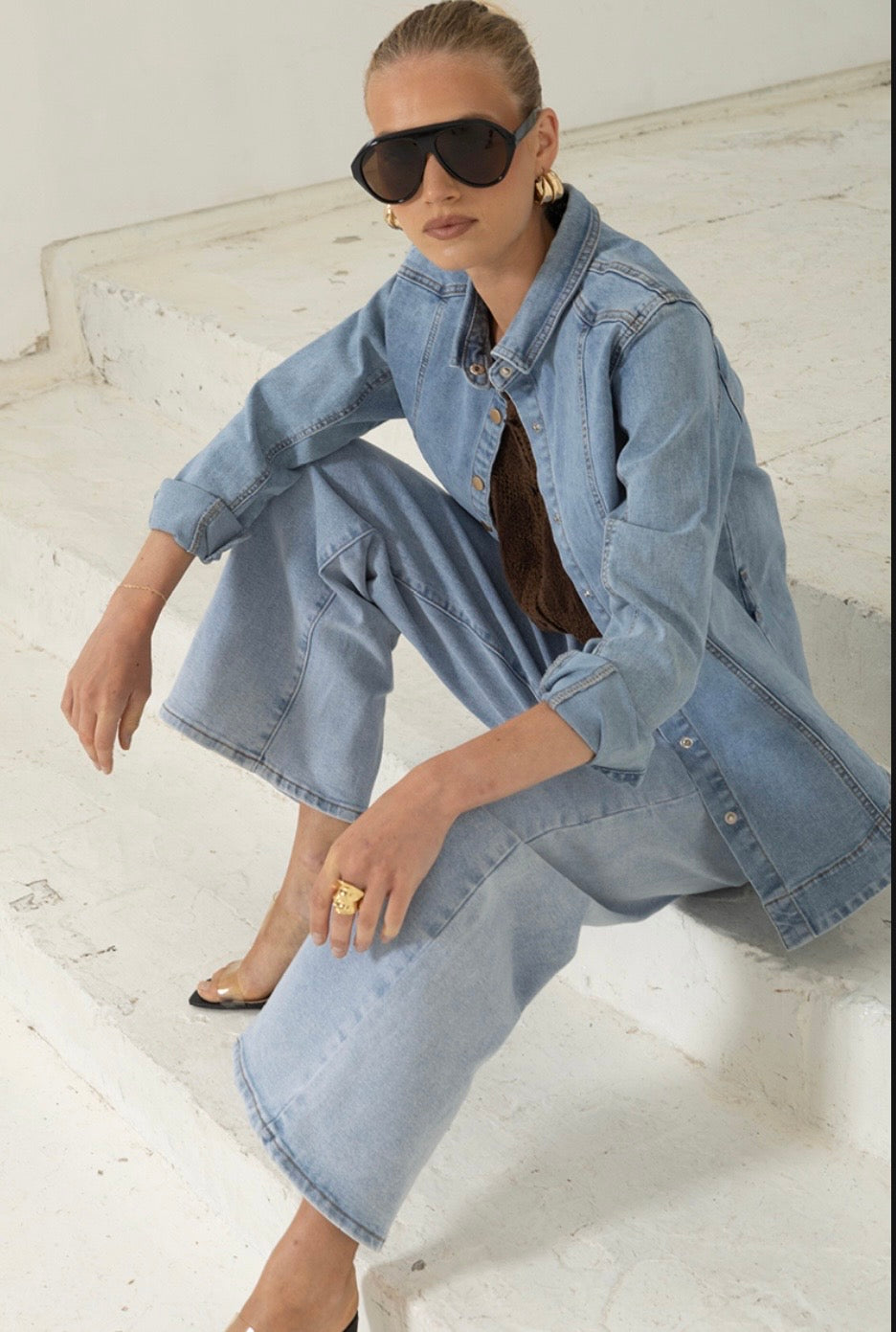 Cotton Wide leg denim
