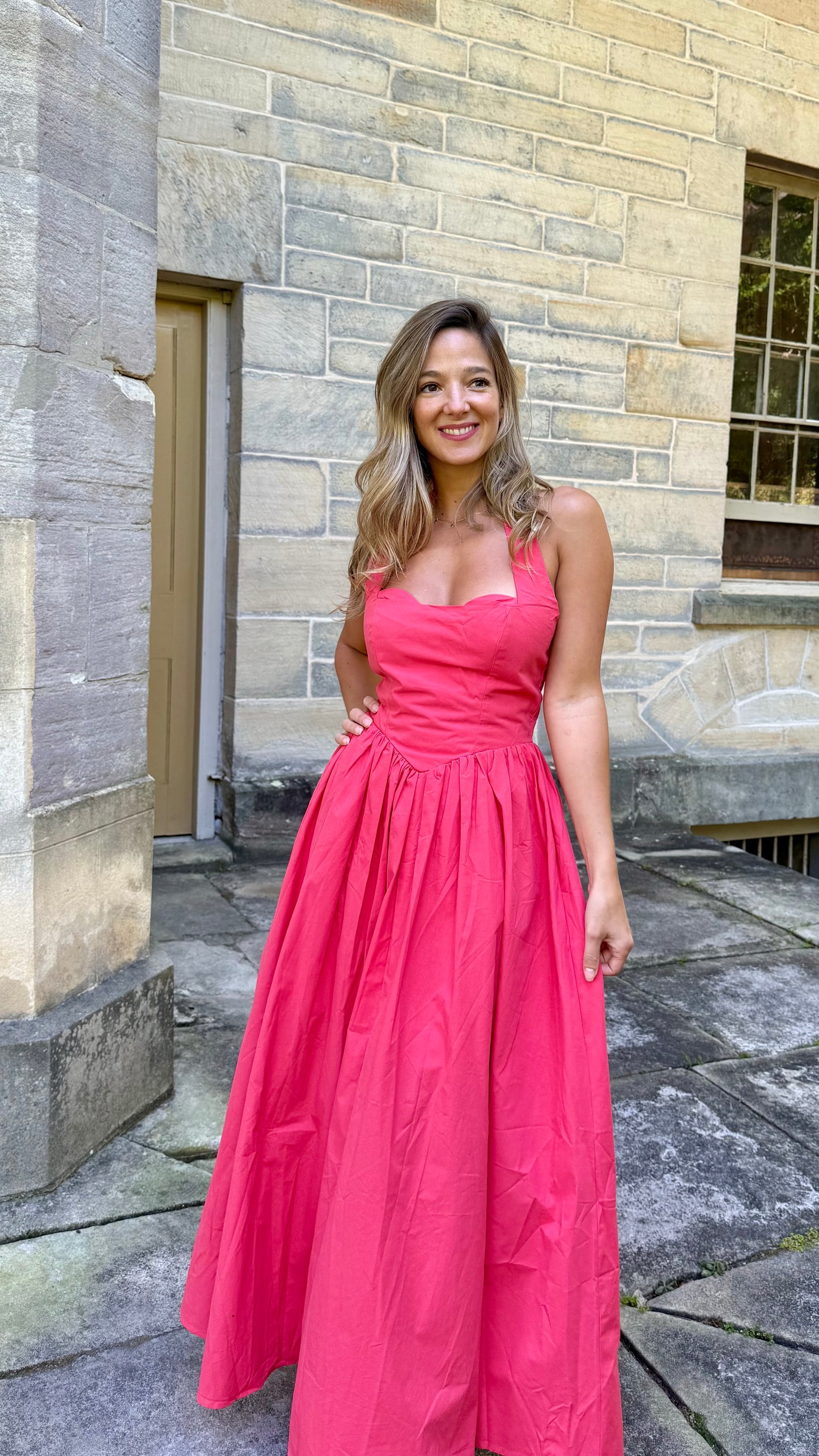 Georgia cotton red dress