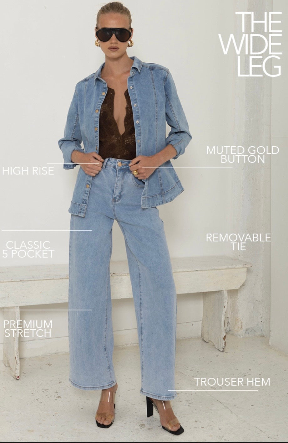 Cotton Wide leg denim