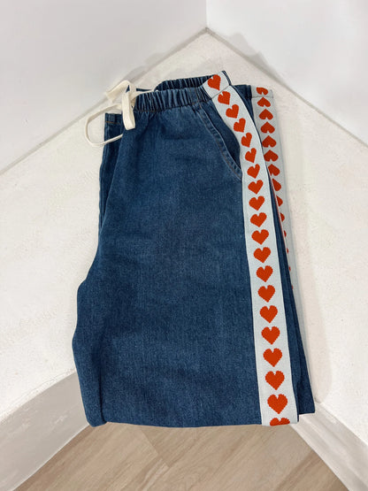 Dark Denim Heart Racer Jeans