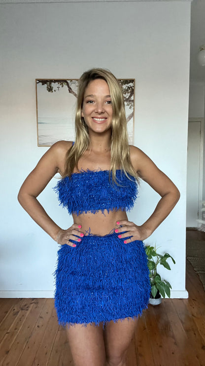 Blue Fringed Top