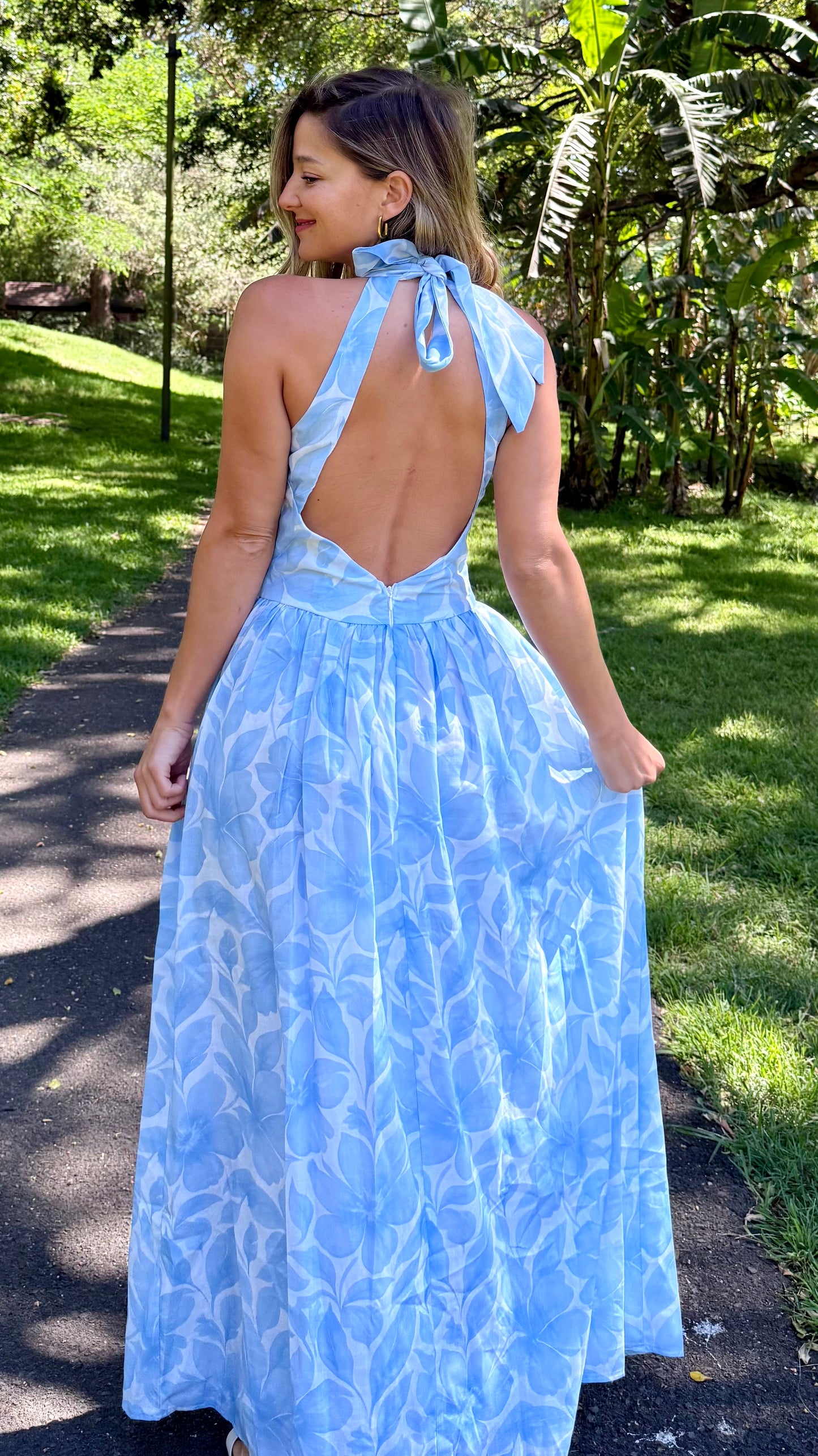 Blue Breeze halter maxi dress