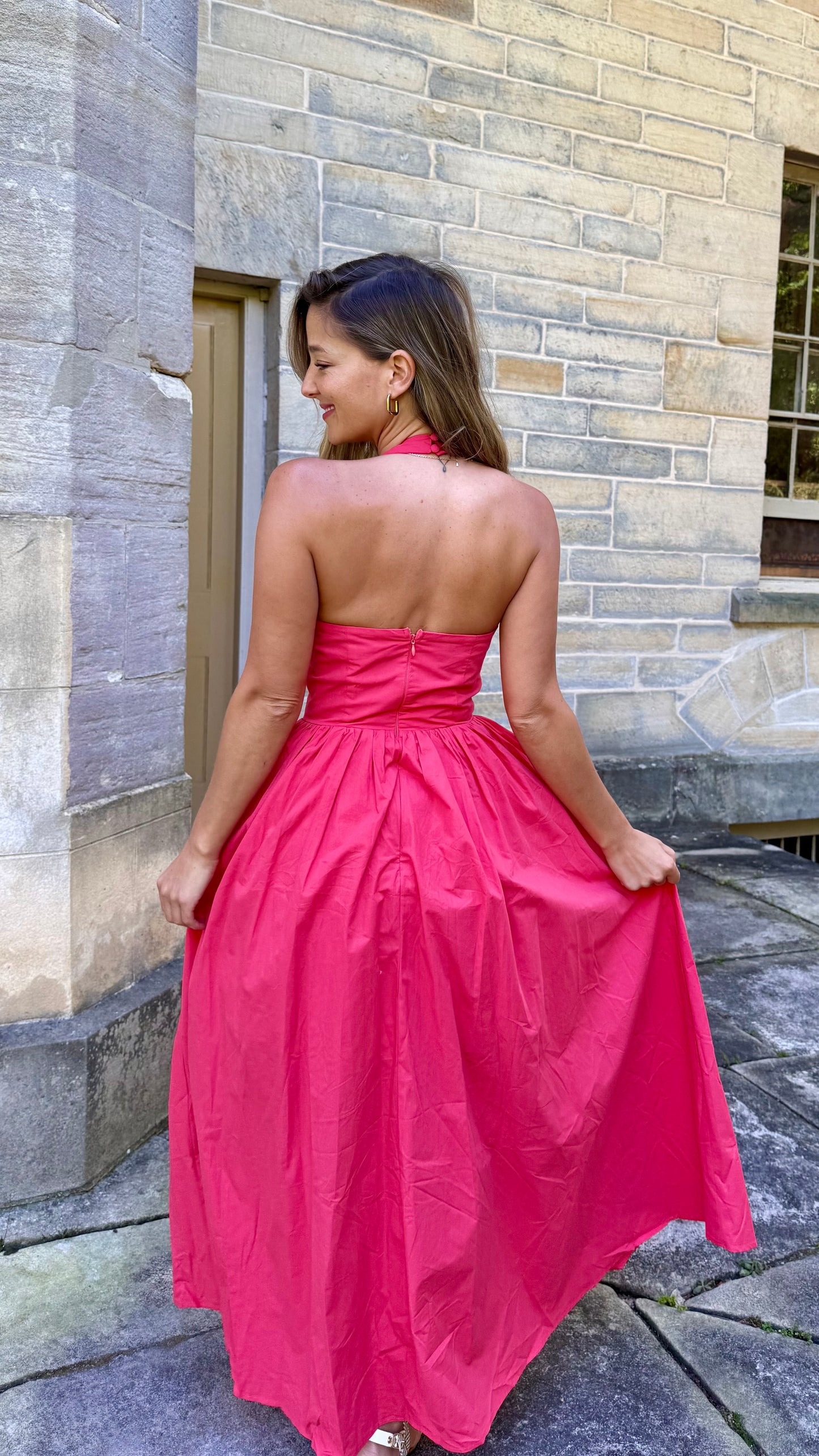 Georgia cotton red dress