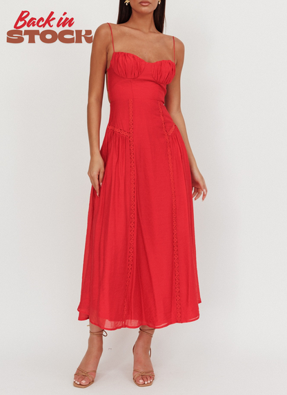 Lizzie red midi dress