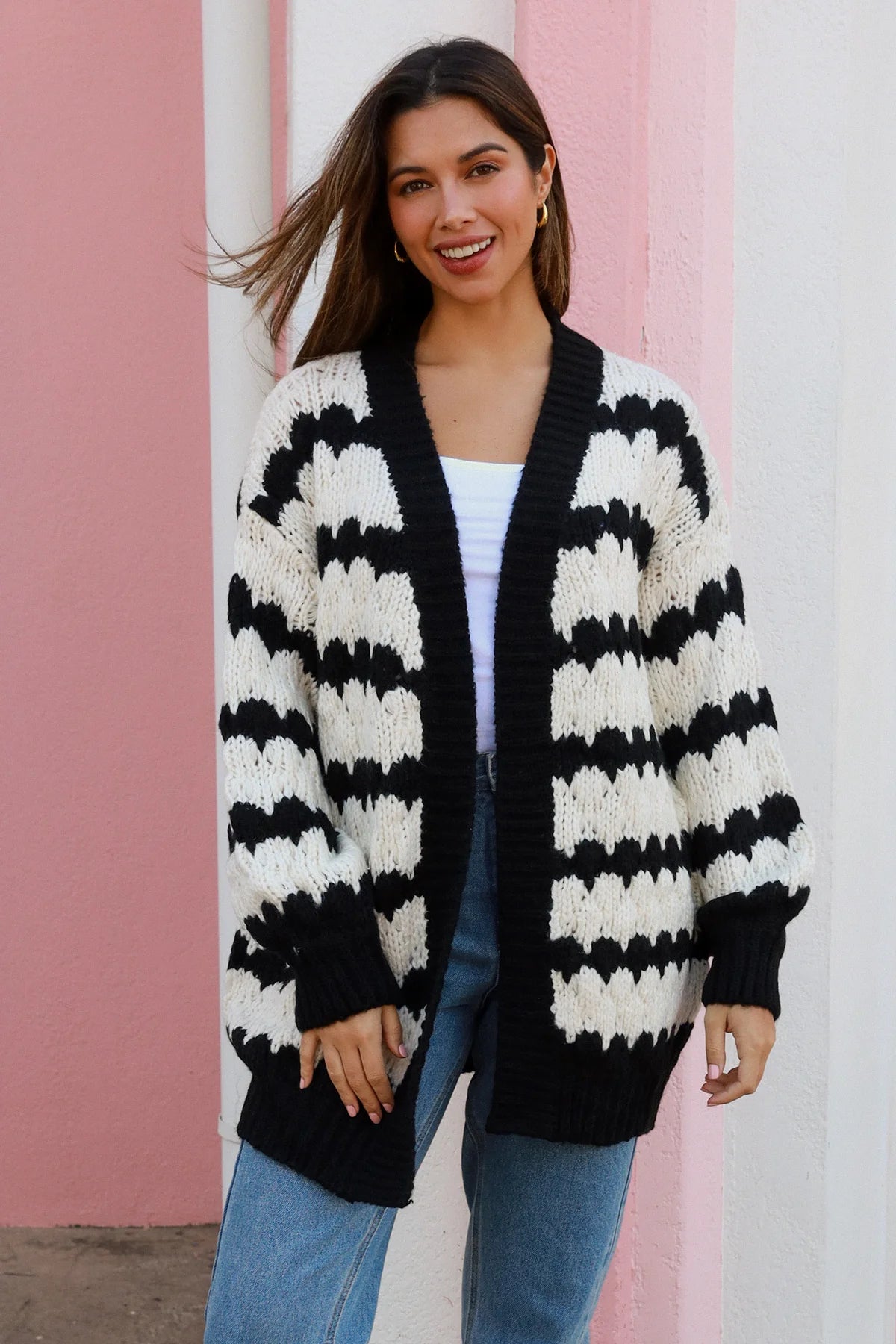 Black & White knit cardigan