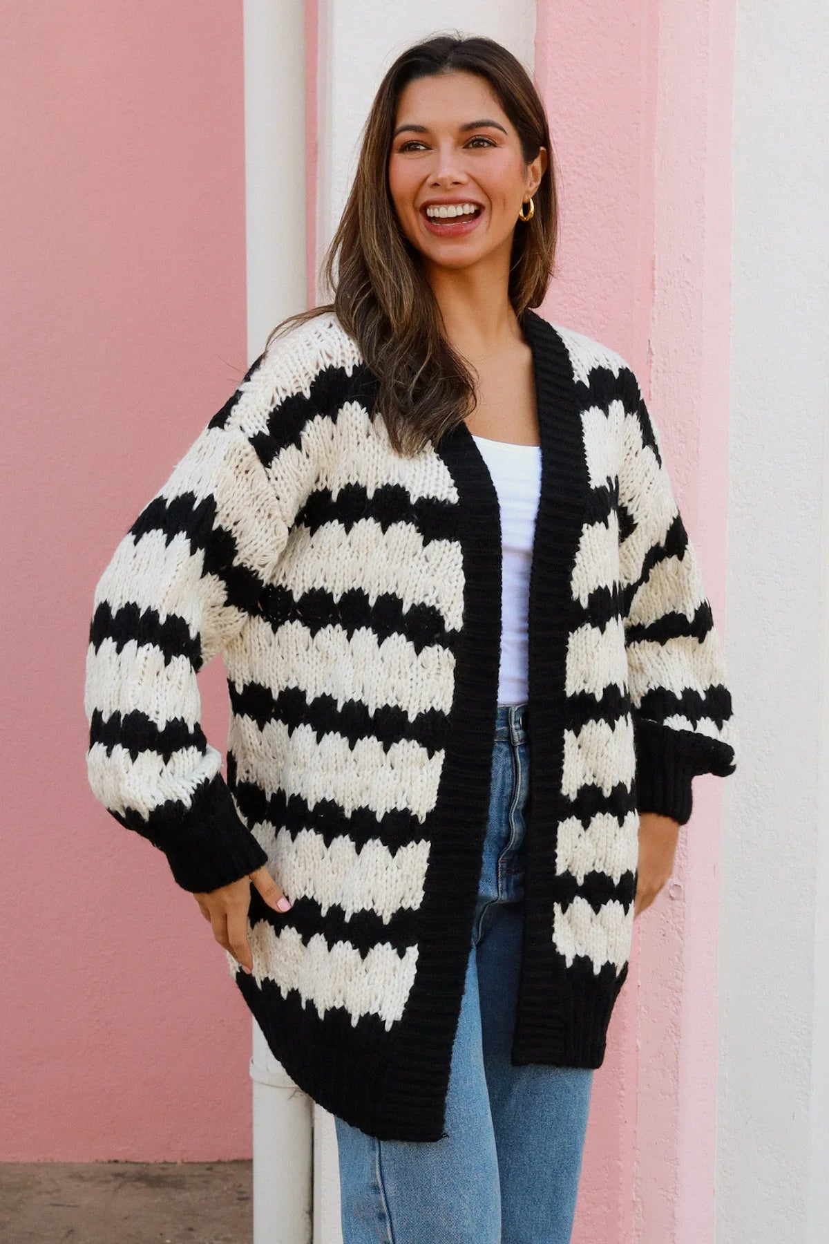 Black & White knit cardigan