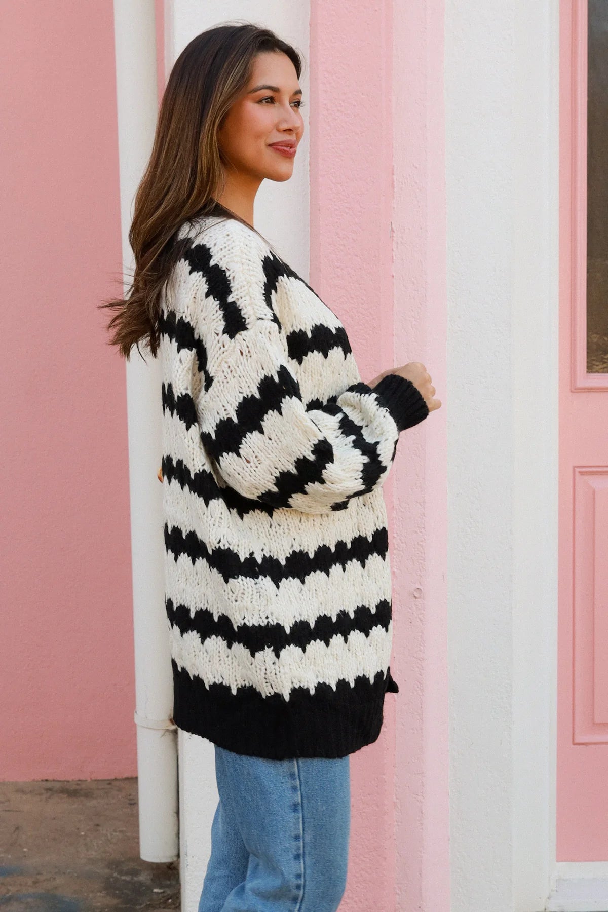 Black & White knit cardigan