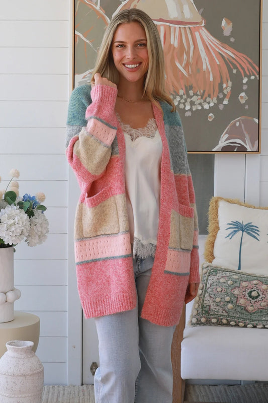 Sunset Harmony Colorblock Cardigan