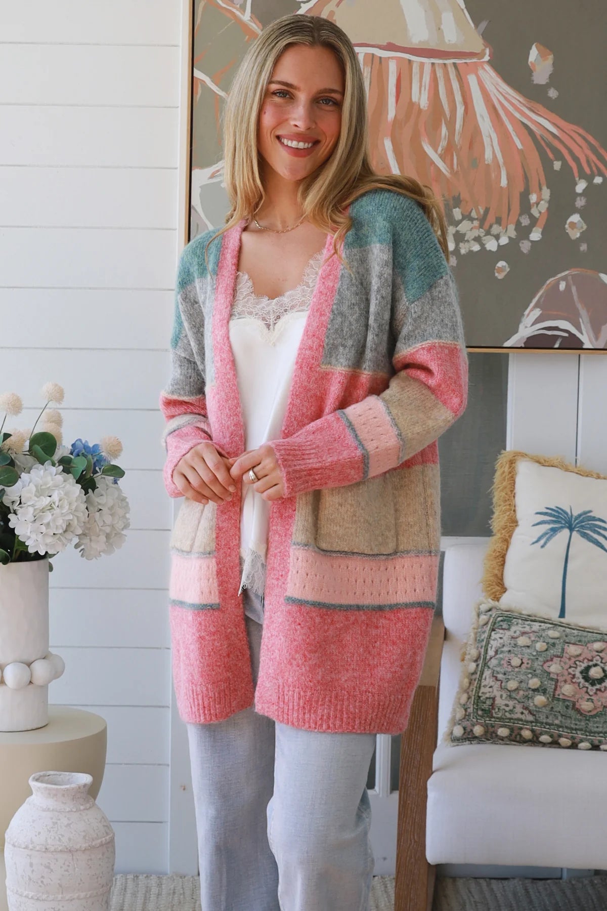 Sunset Harmony Colorblock Cardigan