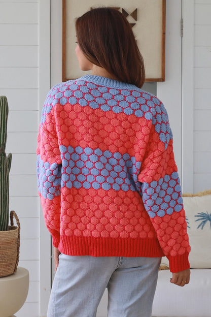 Color Pop Textured Knit Sweater