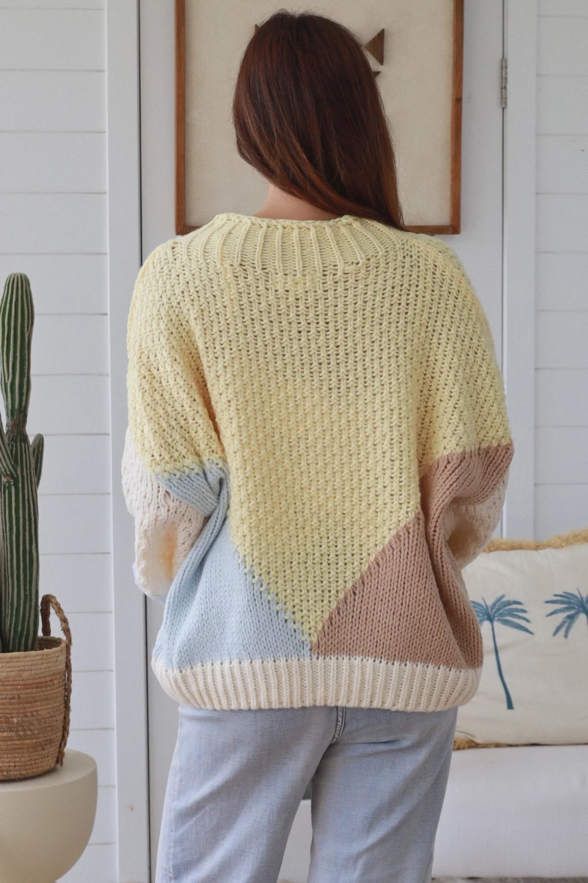 Pastel Color Block Knit Sweater