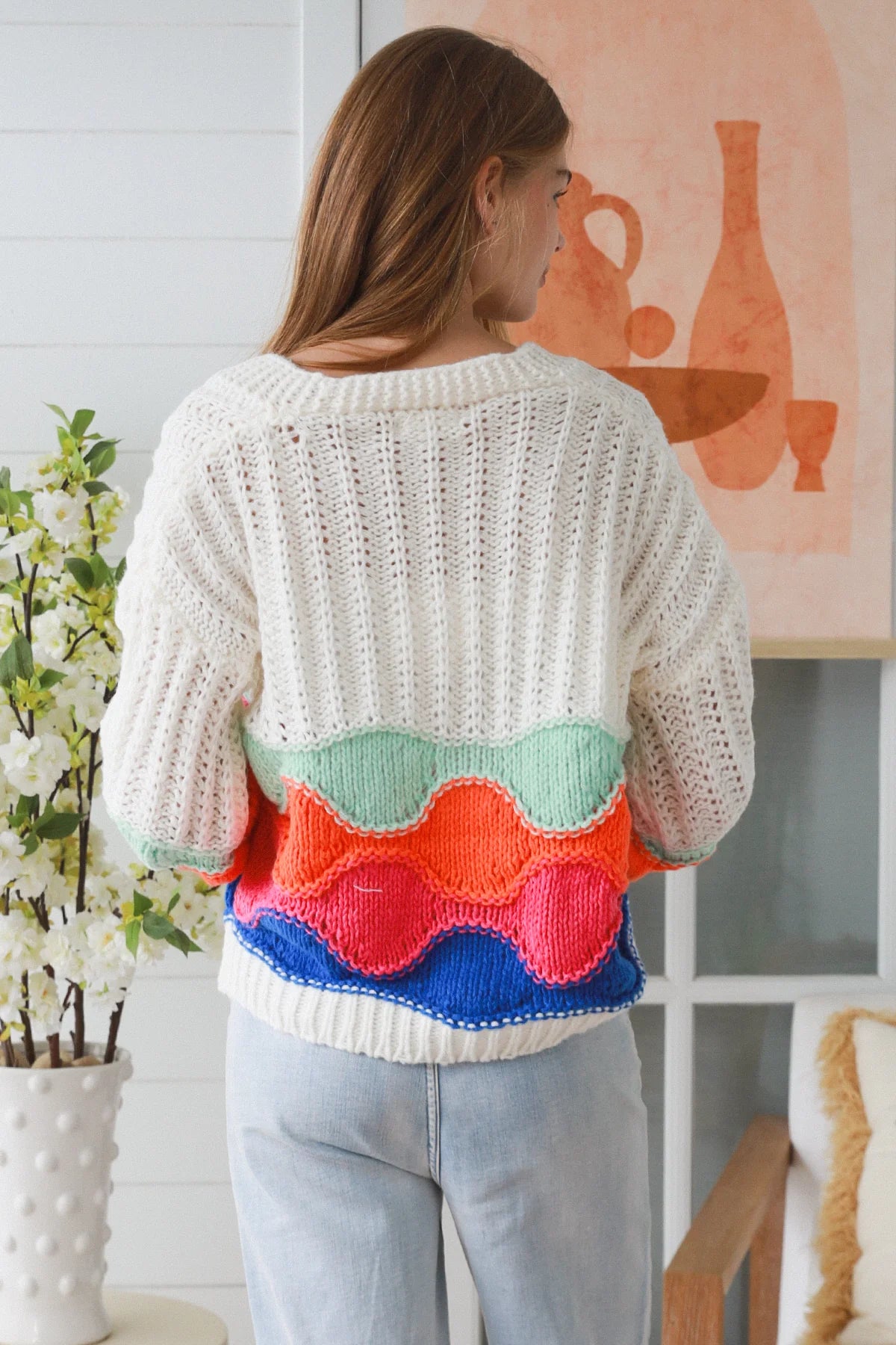 Color Wave knit cardigan