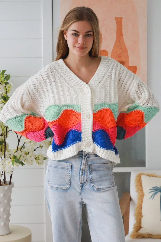 Color Wave knit cardigan