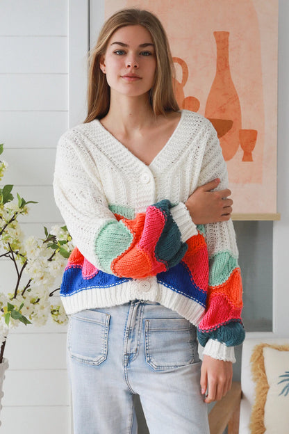 Color Wave knit cardigan