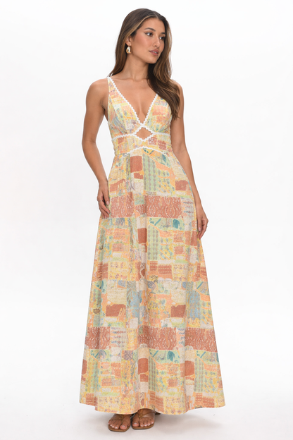 Solana Maxi Dress – yellow Print