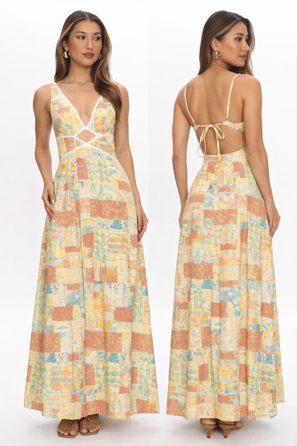 Solana Maxi Dress – yellow Print