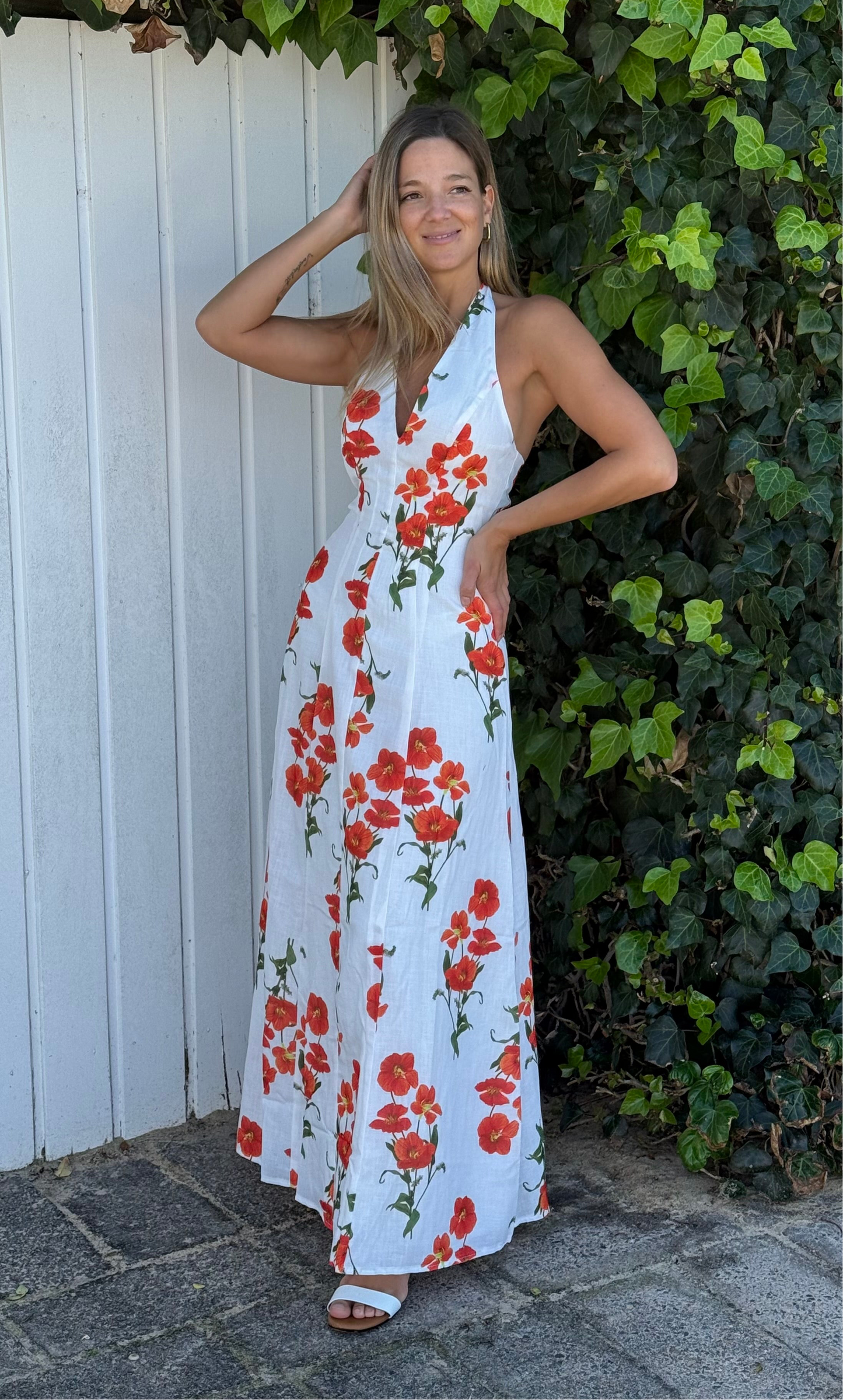 Valencia Orange Bloom Maxi Dress