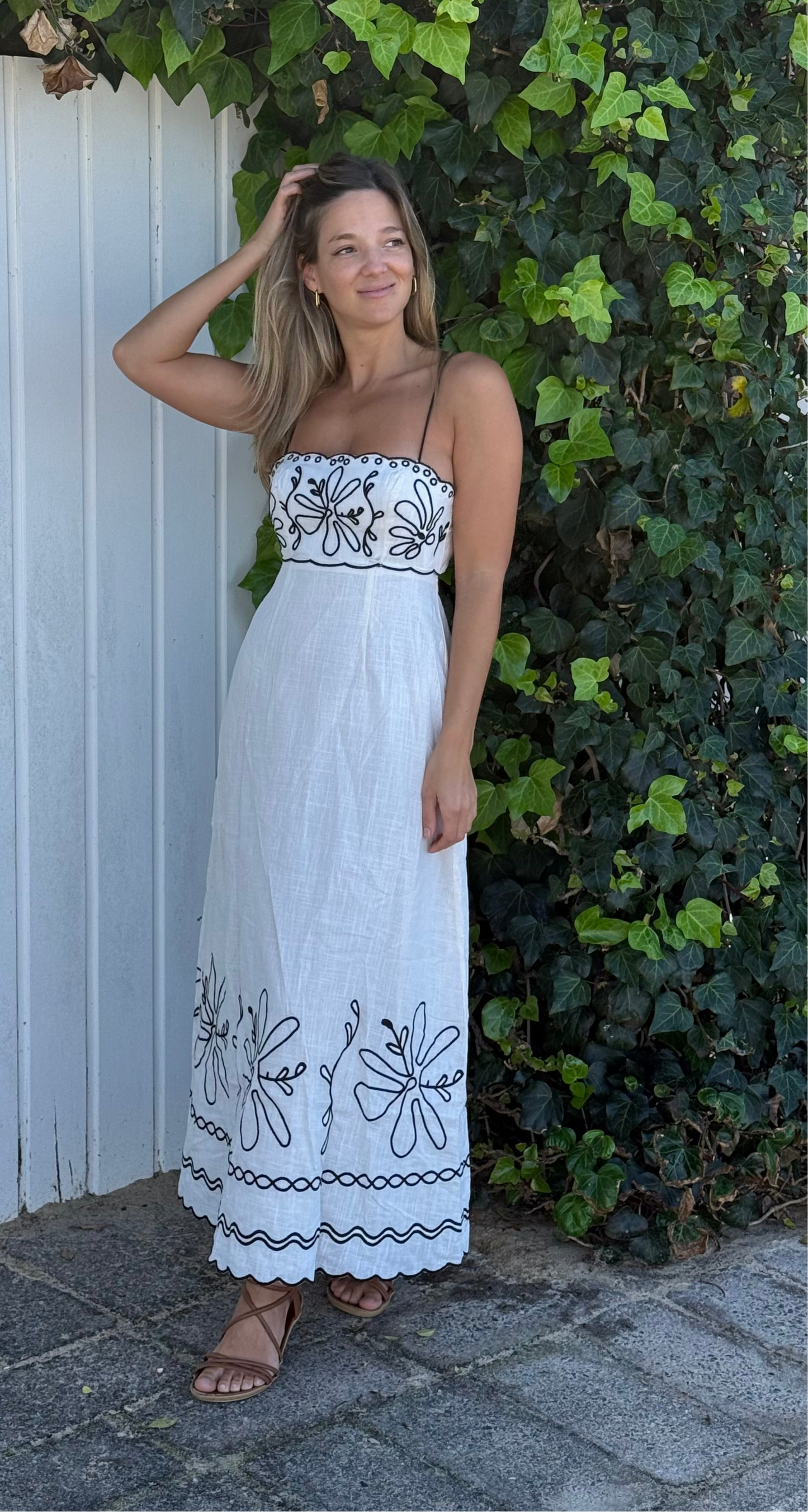 Brittany Embrodereid  Oat Dress