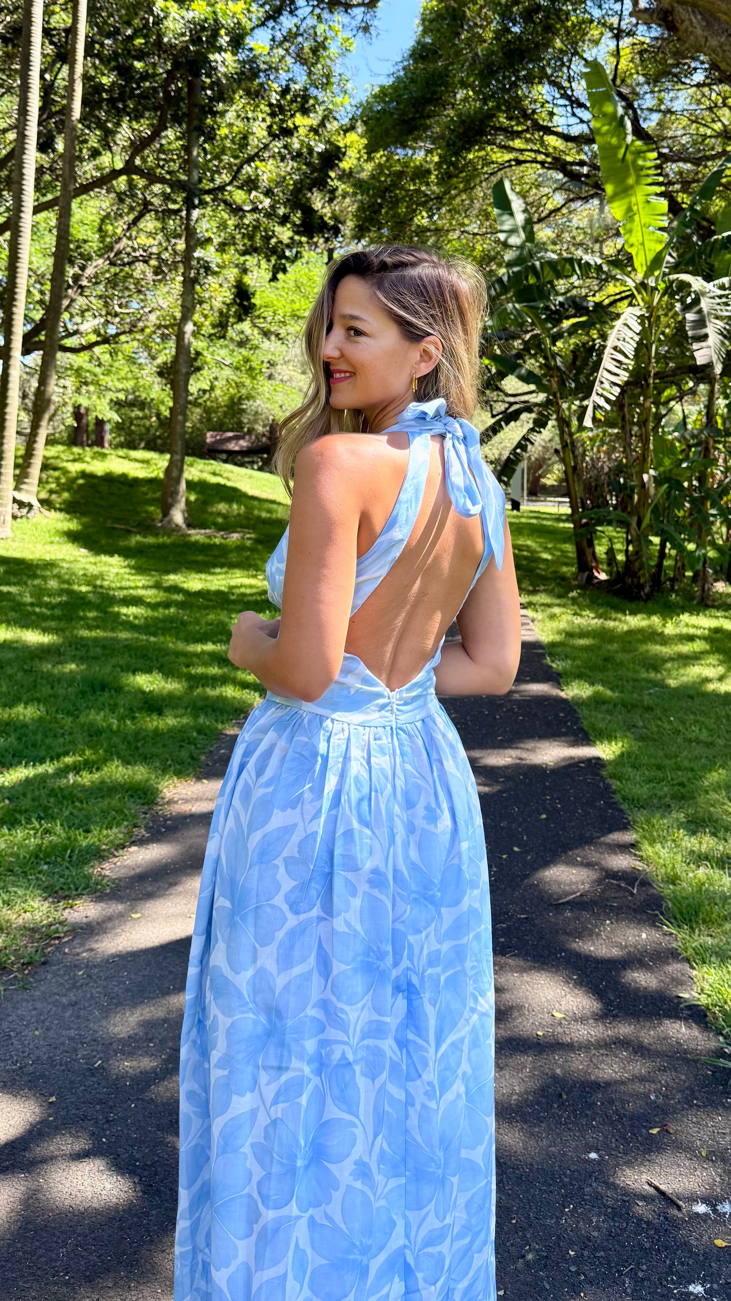 Blue Breeze halter maxi dress