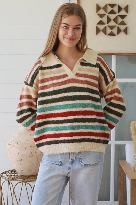 Desert Soul Striped Knit Sweater