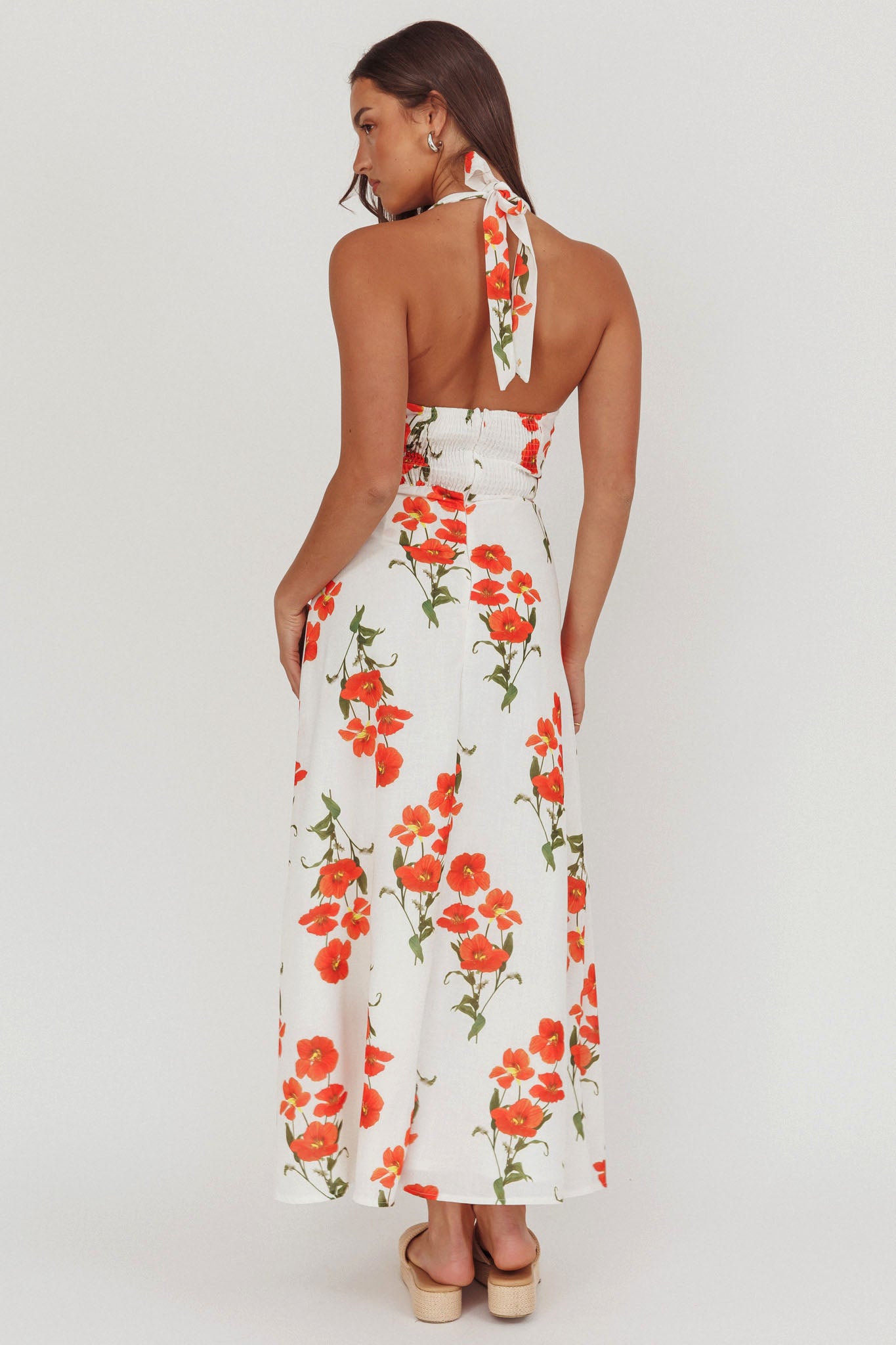 Valencia Orange Bloom Maxi Dress