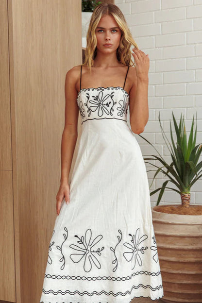 Brittany Embrodereid  Oat Dress