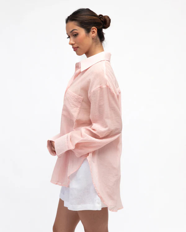 Pink Oversized Cotton Shirt